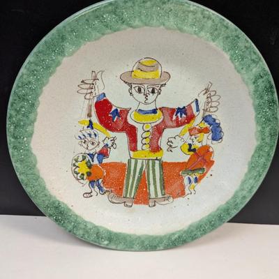 Sale Photo Thumbnail #791: Giovanni Desimone De Simone Italian Pottery Plate Puppeteer  #64/15