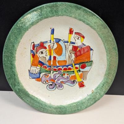 Sale Photo Thumbnail #797: Giovanni Desimone De Simone Italian Pottery Plate Fisherman Boat #64/15