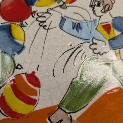 Sale Photo Thumbnail #801: Giovanni Desimone De Simone Italian Pottery Plate Balloon Man #64/7