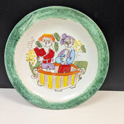 Sale Photo Thumbnail #804: Giovanni Desimone De Simone Italian Pottery Plate Colorful Men #64/7