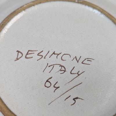 Sale Photo Thumbnail #805: Giovanni Desimone De Simone Italian Pottery Plate Colorful Men #64/7