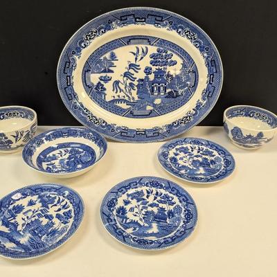 Sale Photo Thumbnail #834: Vintage Willow China Dishes