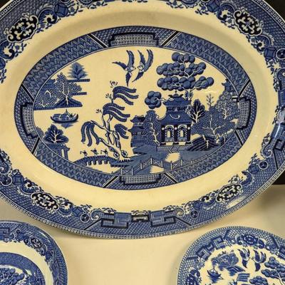 Sale Photo Thumbnail #839: Vintage Willow China Dishes