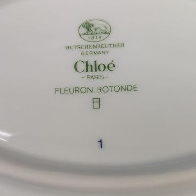 Sale Photo Thumbnail #875: Hutschenreuther Fleuron Chloe’ Paris Rotonde Candles Holders & Vase