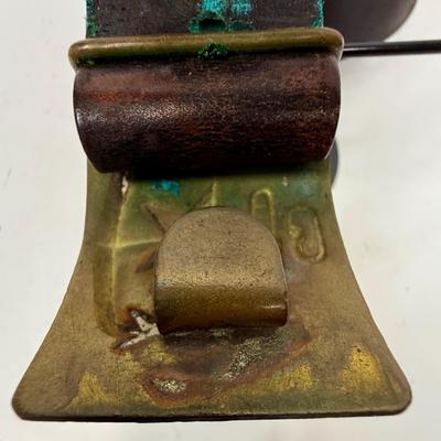 Sale Photo Thumbnail #31: Age unknown. Buckle has some green corrosion.  Belt was stored in a rolled-up manner, but is intact with no splits or fraying.