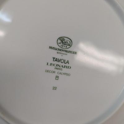 Sale Photo Thumbnail #922: 5 Tavola Plates & Escargot/Snail Dish Bianca -    
4 Rosenthal Dishes all have a chip
Rosenthal Germany White Bowl Studio Line Soup Bowls & Hutschenreuther Tavola Leonard Paris Plates