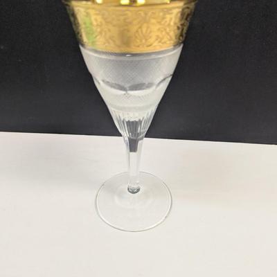 Sale Photo Thumbnail #1059: 2 - Moser Splendid Water Glasses In Cut Crystal & 24 Karat Gold Inlay