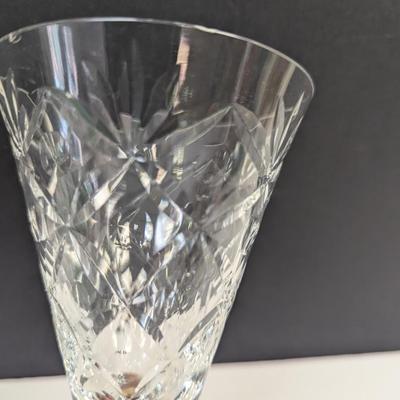 Sale Photo Thumbnail #1063: Vintage Set Of 7 Seneca Glasses 476-2 Cut Crystal Wine Glasses w/ Air Bubble Stem