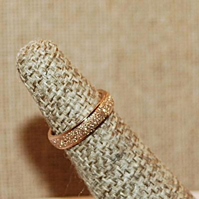 Size 4 Frosted Rose Gold Ring on a Rose Gold Band (2.3g)