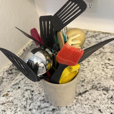 Sale Photo Thumbnail #200: Little bit of everything, cups, dishes utensils, cutting boards, cooking sheets