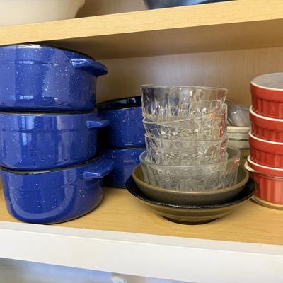 Sale Photo Thumbnail #198: Little bit of everything, cups, dishes utensils, cutting boards, cooking sheets