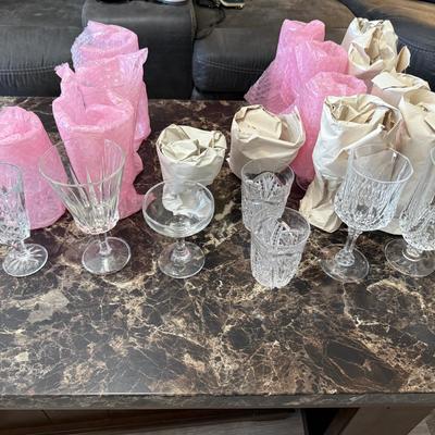 Sale Photo Thumbnail #218: Collection of cut crystal stemware and glassware in various sizes and patterns. Perfect for entertaining, display, or expanding a crystal collection.