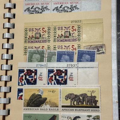 Sale Photo Thumbnail #227: Extensive mid-20th century U.S. stamp collection housed in a vintage Paragon Stock Book. This lot includes many commemoratives from the 1950s through 1970s, with a strong mix of mint plate blocks and single issues. Themes cover a wide range of U.S. histor