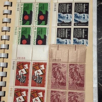 Sale Photo Thumbnail #226: Extensive mid-20th century U.S. stamp collection housed in a vintage Paragon Stock Book. This lot includes many commemoratives from the 1950s through 1970s, with a strong mix of mint plate blocks and single issues. Themes cover a wide range of U.S. histor