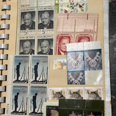 Sale Photo Thumbnail #225: Extensive mid-20th century U.S. stamp collection housed in a vintage Paragon Stock Book. This lot includes many commemoratives from the 1950s through 1970s, with a strong mix of mint plate blocks and single issues. Themes cover a wide range of U.S. histor