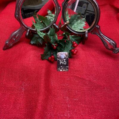 2 Art Nouveau Silver Plated MIrrors