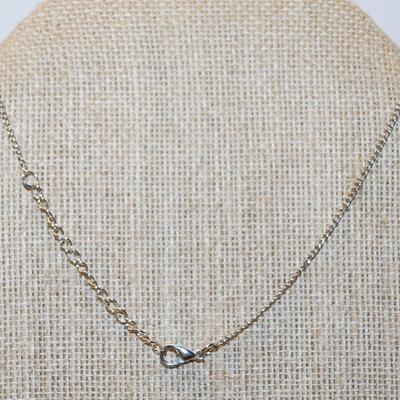 6 Rounded Petals PENDANT (½" circ.) & Center Pearl Style Stone on an ADJUSTABLE Silver Tone Necklace Chain 16"-18" L