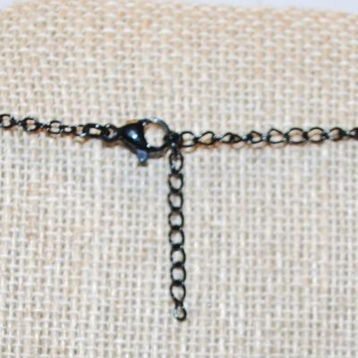 Black Necklace "Stress Whistle" PENDANT (2¼" L) on a Black Necklace Chain 24" L