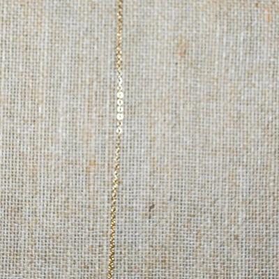 Long Chain (30") Charm Style Necklace with Glittery Quarter Moon, Lock & Key, Pink Cloth Flower and Oval Stone