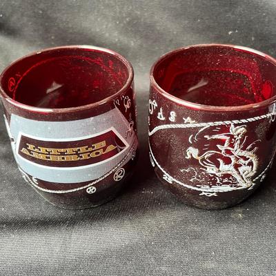 Lot 72 Royal Ruby Little America Old Fashion Tumblers