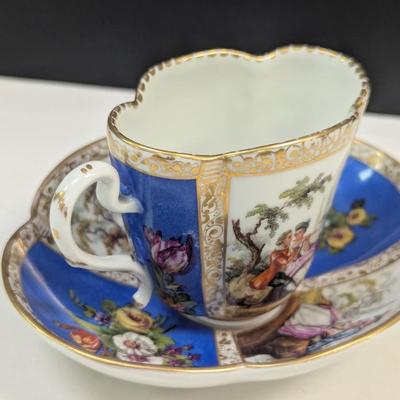Sale Photo Thumbnail #1107: Dresden Porcelain Cup & Saucer Marked