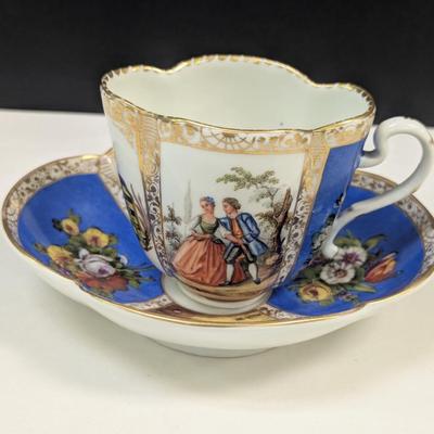 Sale Photo Thumbnail #1106: Dresden Porcelain Cup & Saucer Marked