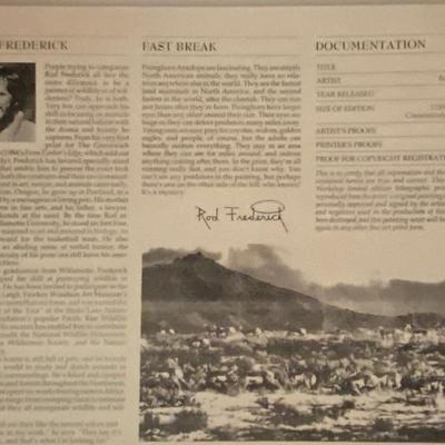 Limited Edition Framed Rod Frederick Art “Fast Break”