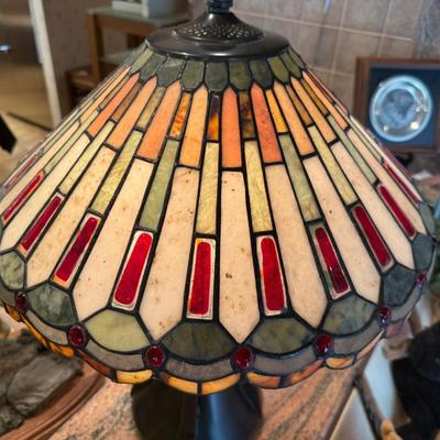 Sale Photo Thumbnail #64: Two Lights. Super Heavy Metal Base. Stands 24” Tall Shade 18”w