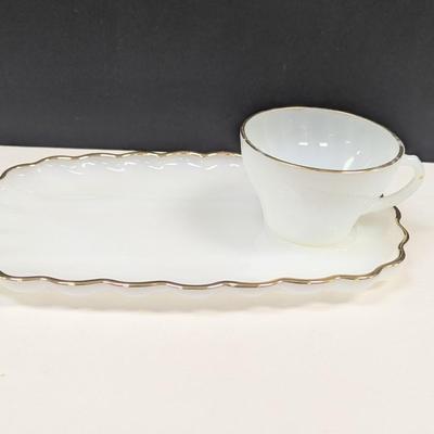 Sale Photo Thumbnail #1124: Anchor Hocking Classic Milk Glass Tea