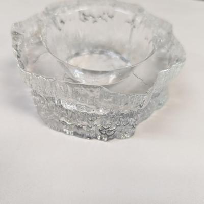 Sale Photo Thumbnail #1192: IITTALA Tapio Wirkkala ASLAK Map of Europe Glass Bowl Candle Holder