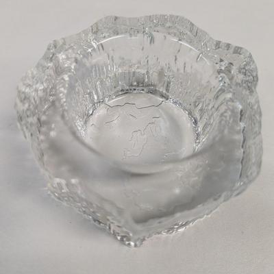 Sale Photo Thumbnail #1191: IITTALA Tapio Wirkkala ASLAK Map of Europe Glass Bowl Candle Holder