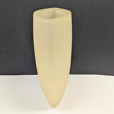 Sale Photo Thumbnail #1201: Large Vintage Krosno Poland Frosted Art Glass Vase Hand Painted Floral Design