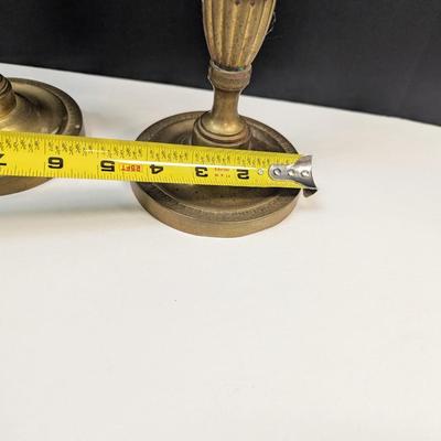 Sale Photo Thumbnail #1237: Pair Of Solid Brass Candlesticks