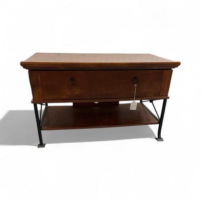 Sale Photo Thumbnail #639: Wooden TV Stand with Metal Legs With single Drawer
38.5"x20.5"x23.5"