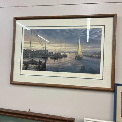 Sale Photo Thumbnail #641: Framed Print Twilight Harbor by John M. Barber 688/950
39.5"X28"