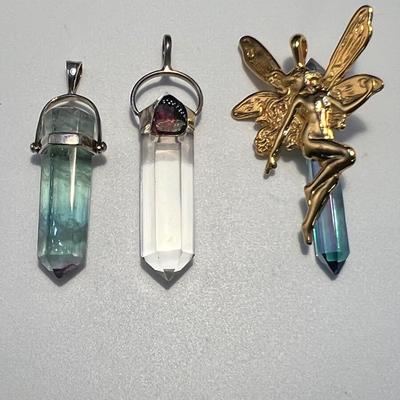 Sterling Phoenix Necklace Plus More Sterling & 7 Chakra Pendulum, Bracelet & Earrings (ST-RG)