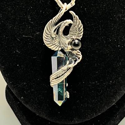 Sterling Phoenix Necklace Plus More Sterling & 7 Chakra Pendulum, Bracelet & Earrings (ST-RG)