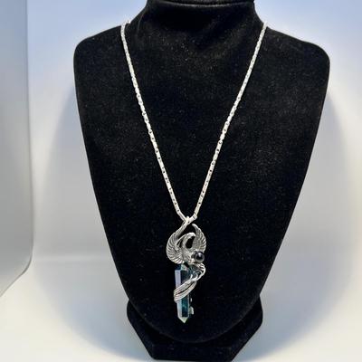 Sterling Phoenix Necklace Plus More Sterling & 7 Chakra Pendulum, Bracelet & Earrings (ST-RG)