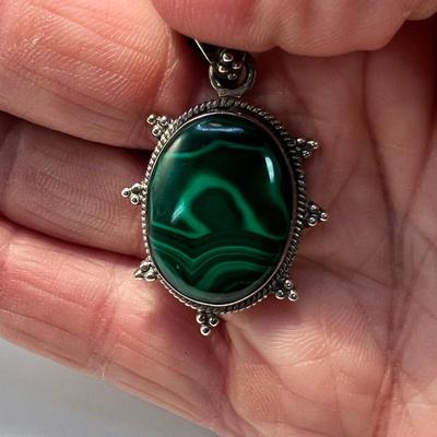 Bill & Lou Zuni Coral Cluster Plus Sterling Earrings & Malachite Pendant (ST-RG)