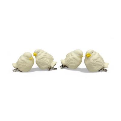 Sale Photo Thumbnail #687: Dept 56 Bisque Clip on Light Up Ornament Snowbirds Set of 4