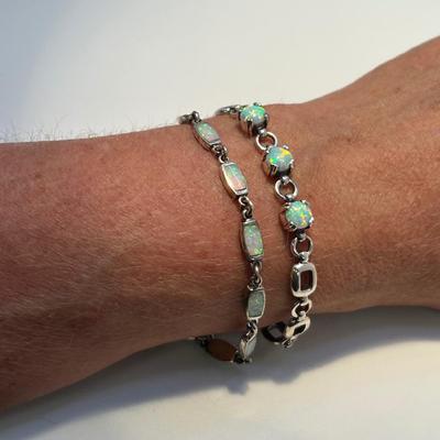 Hand Crafted Sterling & Mother of Pearl Earrings Plus Opal Bracelets (ST-RG)