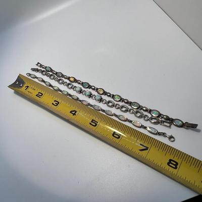 Hand Crafted Sterling & Mother of Pearl Earrings Plus Opal Bracelets (ST-RG)