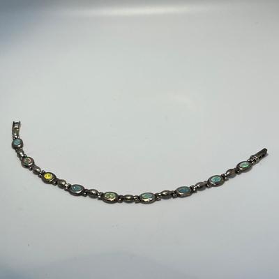 Hand Crafted Sterling & Mother of Pearl Earrings Plus Opal Bracelets (ST-RG)
