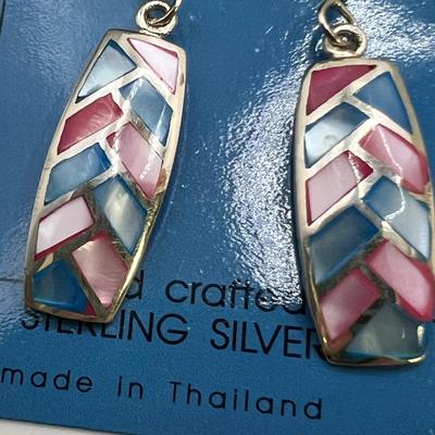 Hand Crafted Sterling & Mother of Pearl Earrings Plus Opal Bracelets (ST-RG)