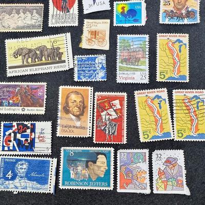Sale Photo Thumbnail #336: Many different types and denominations. Many are used and have cancellation marks.  See photos for what’s included.