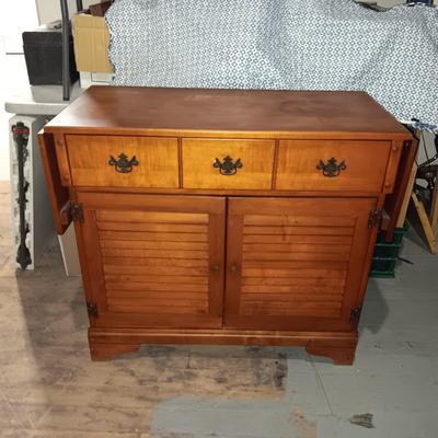 DROP LEAF SIDEBOARD/BUFFET WITH 1 LARGE DRAWER AND CABINET