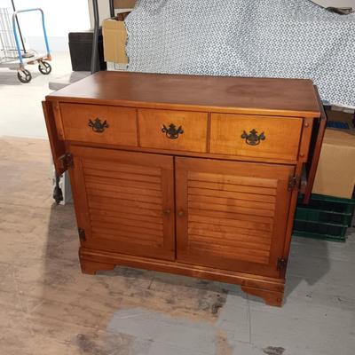 DROP LEAF SIDEBOARD/BUFFET WITH 1 LARGE DRAWER AND CABINET