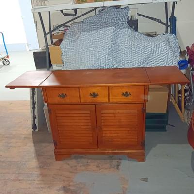 DROP LEAF SIDEBOARD/BUFFET WITH 1 LARGE DRAWER AND CABINET