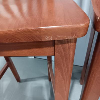 4 SOLID WOOD BAR STOOLS BY SHAFER COMMERCIAL SEATING