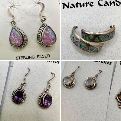 Twelve Pairs of Sterling Earrings By Natures Candles (ST-RG)